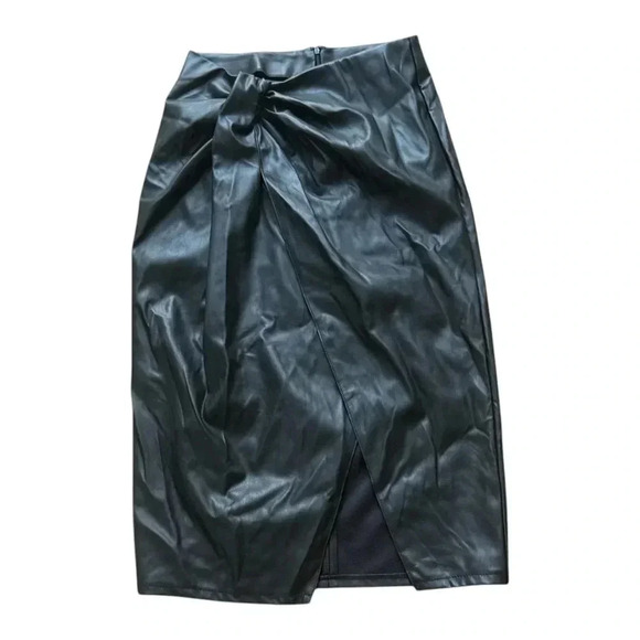 Open Edit Wrap Front Faux Leather Skirt size medium Sz Medium - Picture 5 of 7
